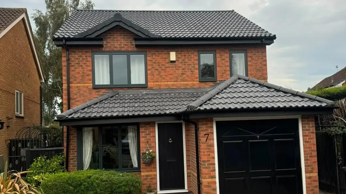 Finished re-roof on a detached house in Stockport