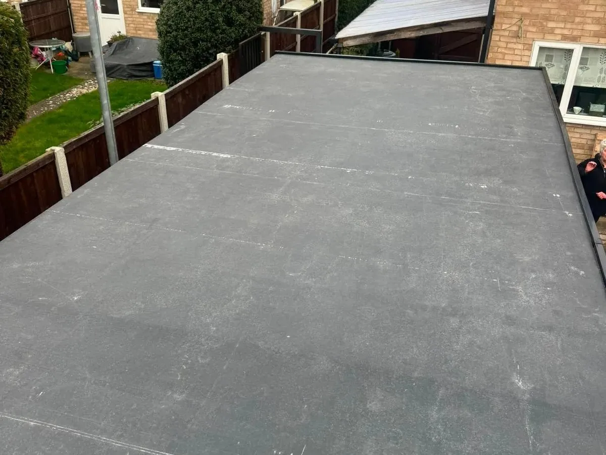 EPDM rubber flat roof on an extension near Whaley Bridge